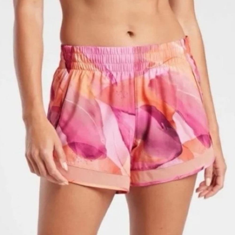 Athleta Vibrant Orange and Purple Shorts